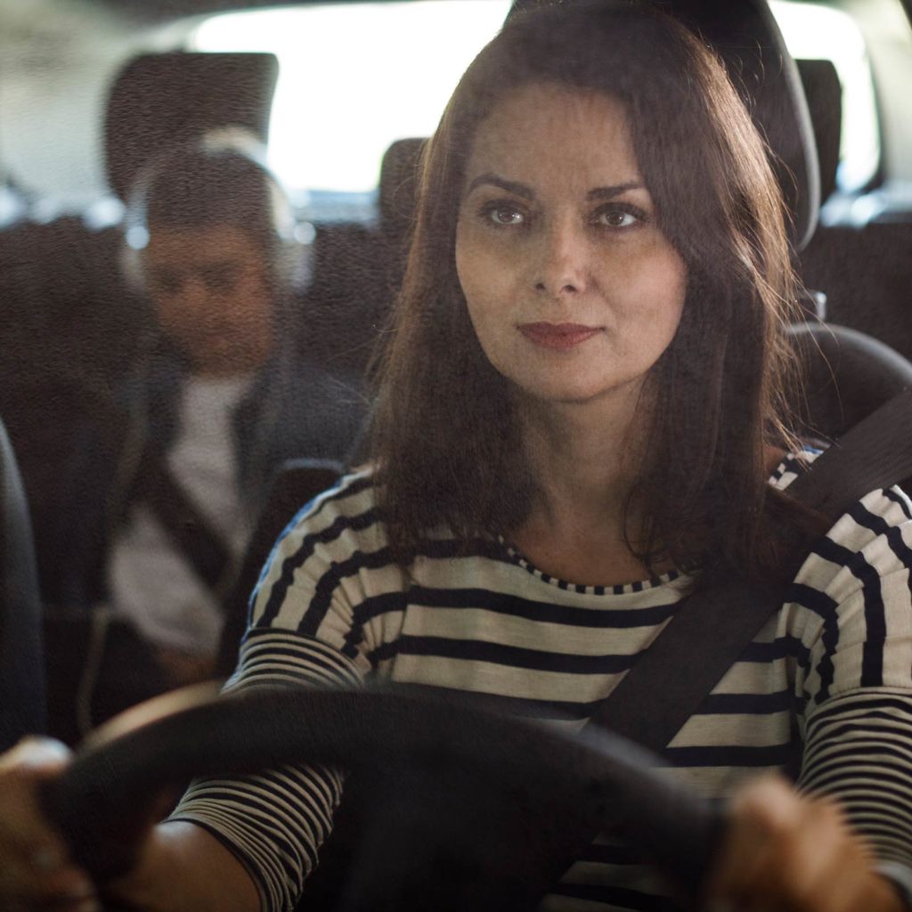 Woman driving a car